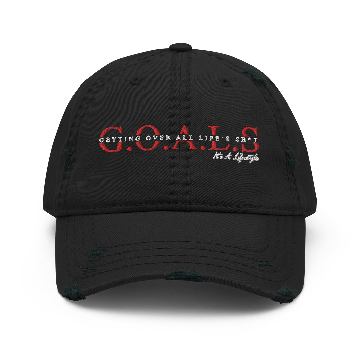 G.O.A.L.S....It's A Lifestyle Distressed Dad Hat