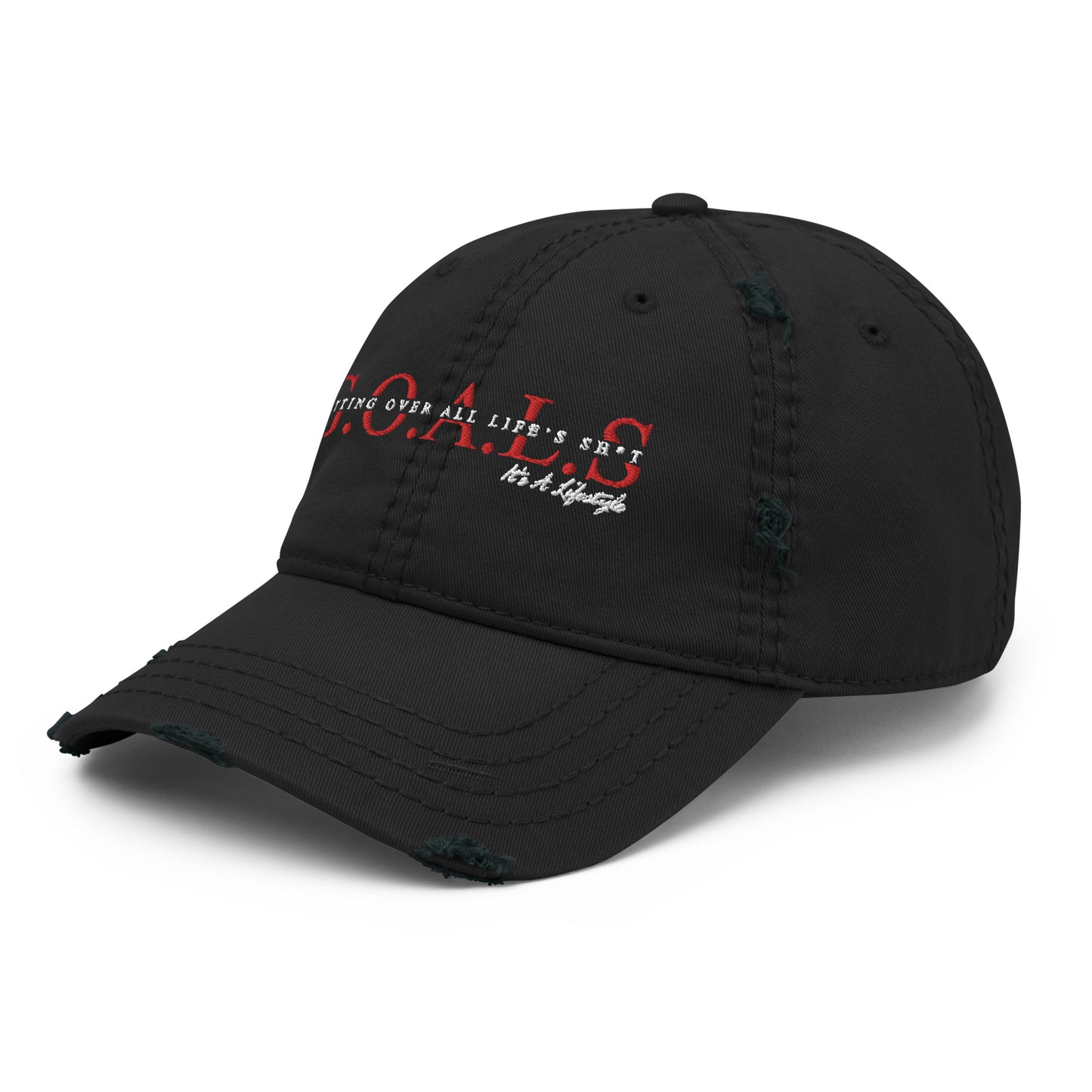 G.O.A.L.S....It's A Lifestyle Distressed Dad Hat