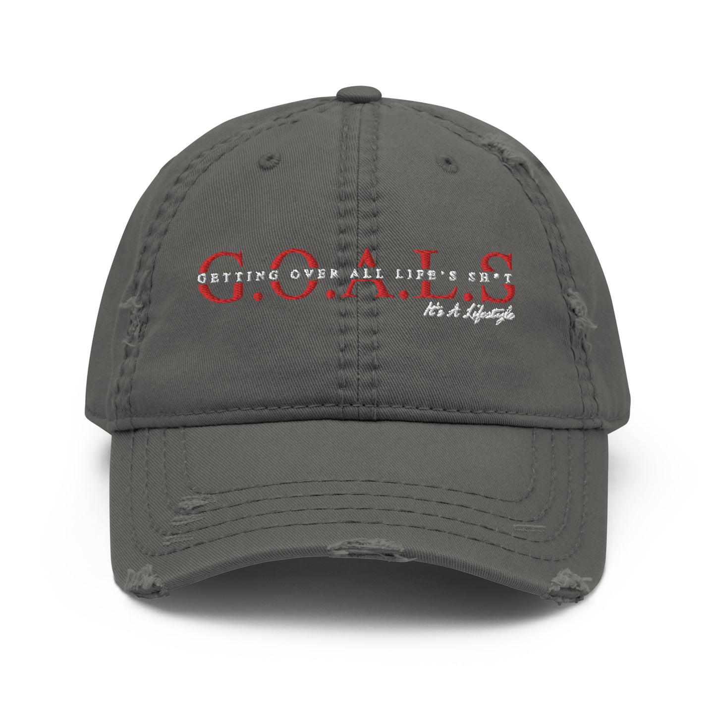 G.O.A.L.S....It's A Lifestyle Distressed Dad Hat