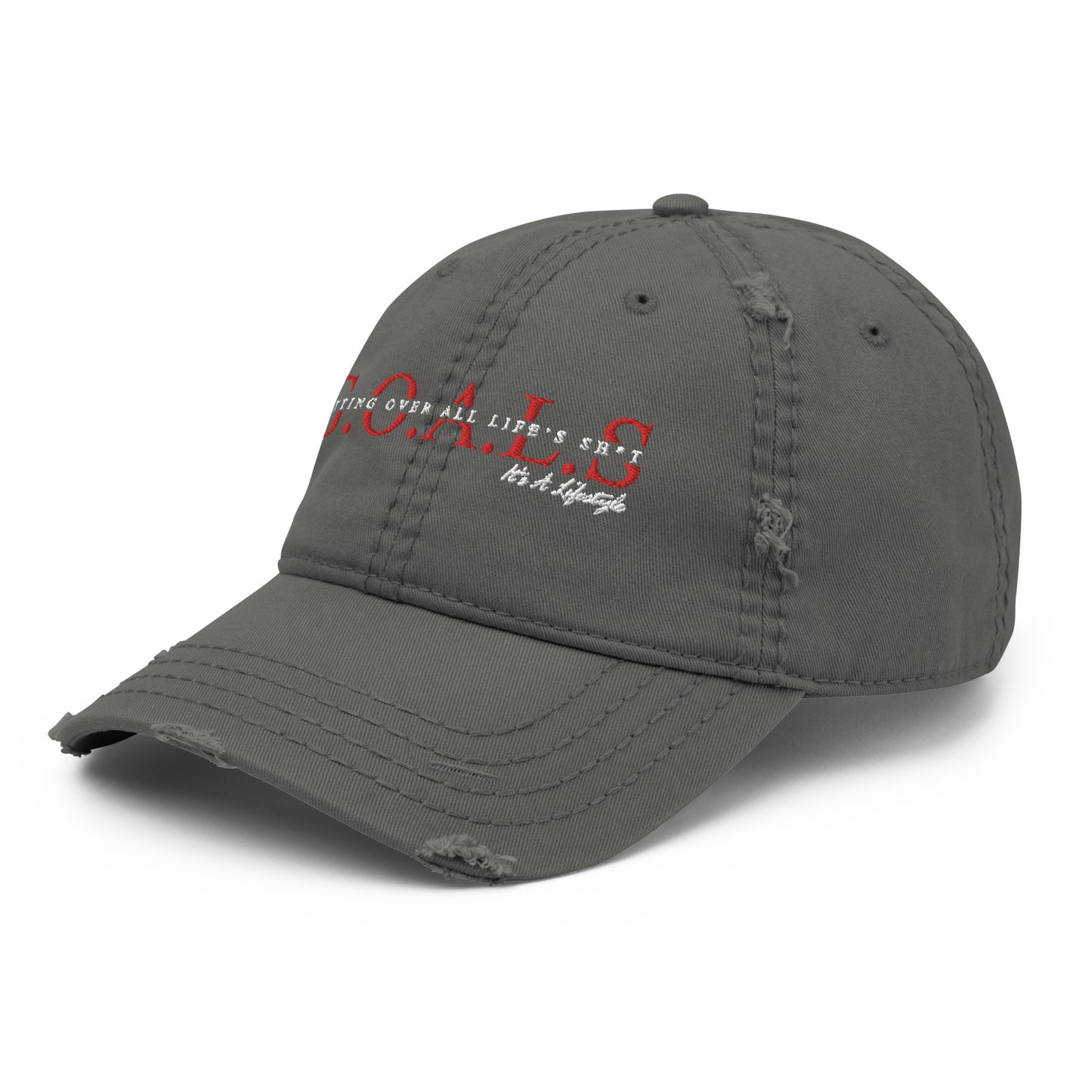 G.O.A.L.S....It's A Lifestyle Distressed Dad Hat