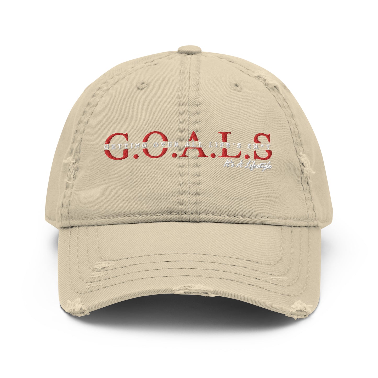 G.O.A.L.S....It's A Lifestyle Distressed Dad Hat