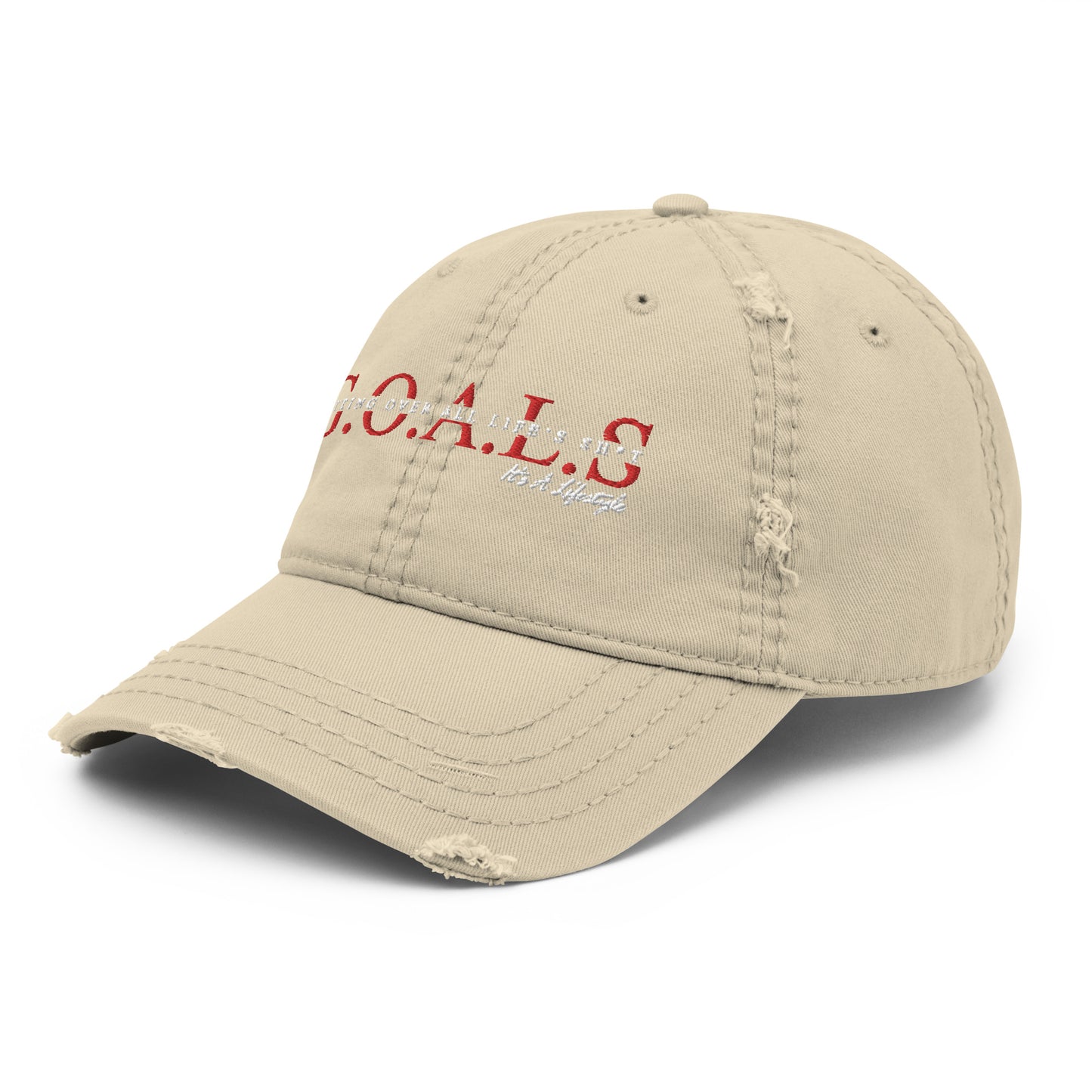G.O.A.L.S....It's A Lifestyle Distressed Dad Hat