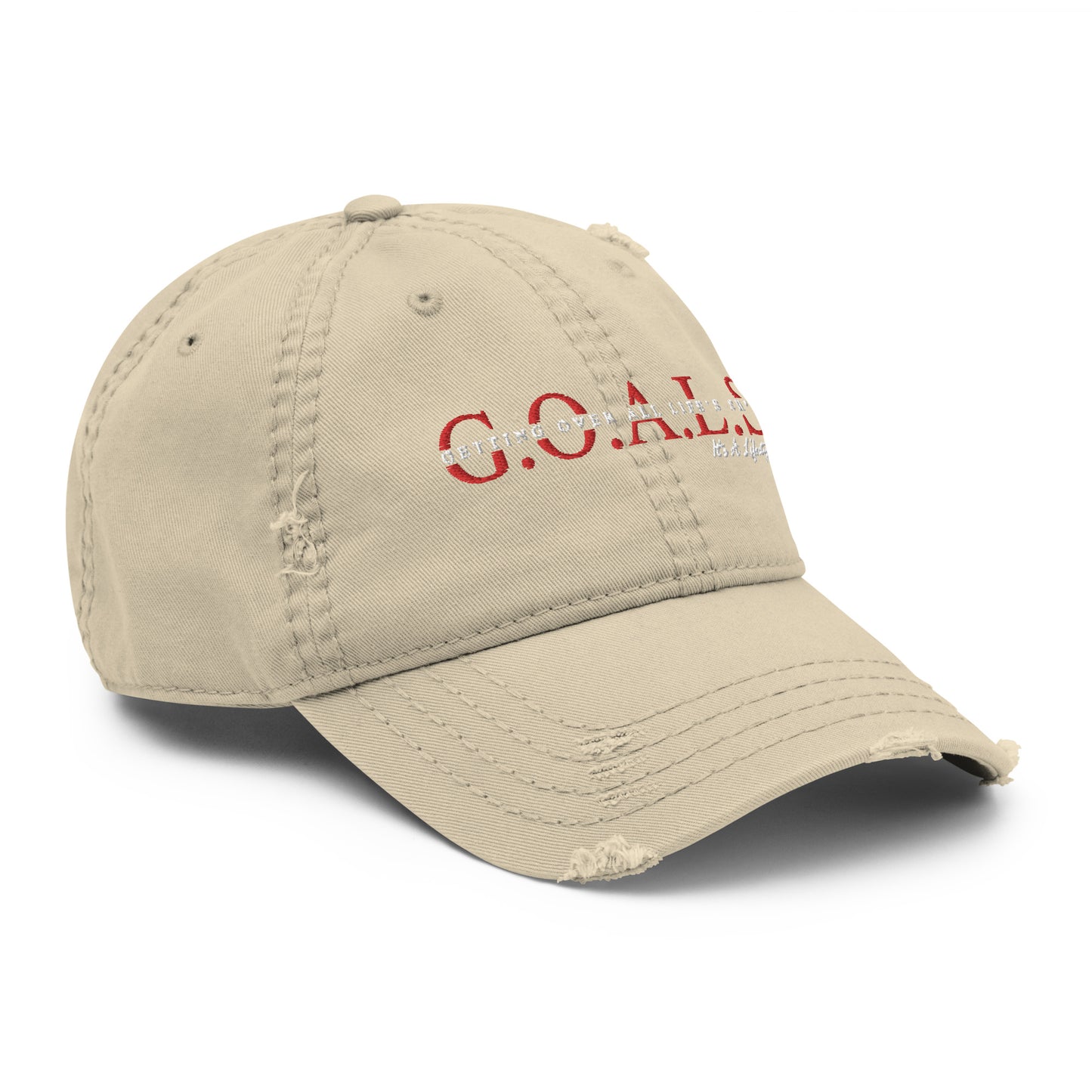 G.O.A.L.S....It's A Lifestyle Distressed Dad Hat